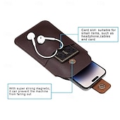 abordables sac de téléphone universel-Hommes téléphone portable boucle étui ceinture taille sac accessoires pu cuir sac à main téléphone portefeuille vintage ceinture téléphone portable gaine de protection