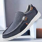levne Pánské nazouváky a mokasíny-pánské ležérní slip-on plátěné mokasíny s polstrovanou podrážkou - lehké a pohodlné boty pro každodenní nošení