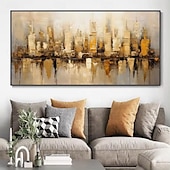 economico Dipinti a olio-dipinto a olio fatto a mano su tela decorazione artistica da parete moderna architettura urbana astratta per soggiorno decorazioni per la casa pittura senza cornice arrotolata non stirata