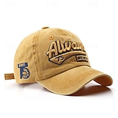 billiga Baseballkeps herr-Herr Basebollkeps Solhatt Trucker Hat Svart Gul Bomull Broderad Mode Ledigt Gata Dagligen Bokstav Justerbara Solskyddskräm Andningsfunktion