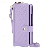 cheap Samsung Cases-Phone Case For Samsung Galaxy Z Fold 6 Z Fold 5 Z Fold 4 Z Fold 3 Back Cover with Stand Holder Magnetic with Lanyard Retro TPU PU Leather