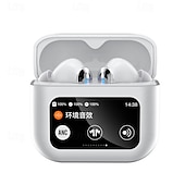 abordables Auriculares TWS-Auricular TWS pantalla táctil a todo color auriculares Bluetooth con reducción de ruido ANC pantalla LCD inteligente Auriculares para deportes
