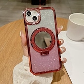 お買い得  iPhone用ケース-電話 ケース 用途 iPhone 17 Pro Max 17 Air 16 15 14 Pro Max Plus 13 12 11 Pro Max バックカバー スタンド付き ブリンブリングリッターシャイニー 耐衝撃 TPU 仕上げ