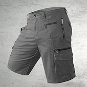 baratos Clássico-Homens Shorts táticos Bermuda Cargo Calção Shorts de Trilha Botões Bolso multi Tecido Vestível Curto Ao ar livre Diário Acampar e Caminhar Moda Clássico Preto Verde Claro