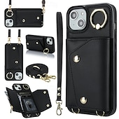 economico Cover per iPhone-telefono Custodia Per iPhone 16 15 14 Pro Max Plus iPhone 13 12 11 Pro Max Mini Custodia Portafoglio Cerniera con Cordino Con Cinturino da Polso Retrò TPU Pelle PU