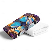 economico set di asciugamani da spiaggia-Set di asciugamani, Stampa 100% microfibra Soffice comodo Addensare coperte