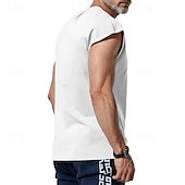 preiswerte Fitness Tank-Tops-Herren Tank Top Weste Unterhemd Ärmelloses Shirt Ärmellos Rundhalsausschnitt Frühling &amp; Sommer Einfach Mode Designer Basic Urlaub Straße Ausgehen Weiß Wein Dunkelmarine Top T-Shirt für Herren