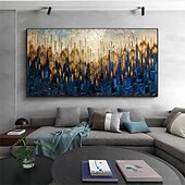 levne Olejomalby-Manuální Ručně vyrobeno Hang-malované olejomalba Ručně malované Horizontální panoramatické Abstraktní Krajina Moderní Realismus Bez vnitřní rám