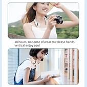 cheap Fans-5000mAh Hanging Neck Fan – Portable Folding Bladeless Air Cooler, USB Type-C Rechargeable for Sports &amp; Travel
