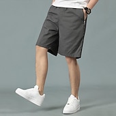baratos Clássico-Homens Shorts táticos Bermuda Cargo Calção Com Cordão Cintura elástica Bolso multi Tecido Vestível Comprimento do joelho Ao ar livre Diário Acampar e Caminhar Moda Clássico Preto Amarelo