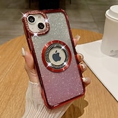 お買い得  iPhone用ケース-電話 ケース 用途 iPhone 16 iPhone 15 プロマックスプラス iPhone 14 13 12 11 Pro Max Plus バックカバー ワイヤレス充電をサポート ブリンブリングリッターシャイニー 耐衝撃 TPU 仕上げ