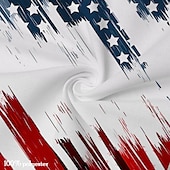 olcso férfi nyugati ingek-Férfi Amerikai / USA Zászló Ing Nyugati ing Cowboy ing Ujjatlan Western stílus Szabadtéri Munka Hétköznapi Nyár Tavasz Állógallér Fehér