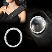 economico Copristerzo per auto-Set da 7 pezzi/set di accessori per auto scintillanti da donna - include sottobicchieri coprivolante, cuscinetti per cinture di sicurezza, adesivo con emblema e copertura del cambio - aggiungi