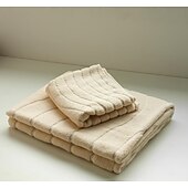 abordables Juegos de toallas-Toalla de baño de algodón, toalla de algodón absorbente, toalla de cara para niños, toalla de baño para adultos, color sólido