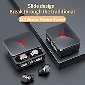 お買い得  ワイヤレスヘッドホン-LEDパワーディスプレイ長持ちワイヤレスBluetoothヘッドセットタッチデュアルトーク5.3Bluetoothヘッドセット