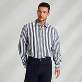 voordelige Heren Elite Overhemden-Voor heren Overhemd Button-down overhemd Effen Kleur Formeel Bruiloft Zwart Lange mouw Strijkijzer Lente &amp; Herfst Kleding Knop