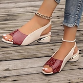 cheap Casual Sandals-Women&#039;s Green and Beige Open-Toe Slingback Sandals – Crocodile Pattern Design with Gold Heel Accents for Casual and Elegant Summer Outfits