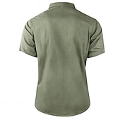 cheap Men's Western Shirts-Men's American US Flag Flag / National flag Work Shirt Western Shirt Cargo Shirt Short Sleeve Casual Tactical Sports &amp; Outdoor Going out Summer Spring Turndown Print Army Green Khaki