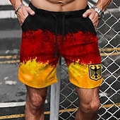 abordables Impression de Drapeau-Homme Aigle Modèle européen Drapeau national Maillots de bain Shorts de bain Shorts de Surf Taille Moyenne Mode Streetwear Designer Occasionnel Quotidien Fête Avec Poches Cordon de serrage Taille