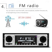 preiswerte Bluetooth Auto Kit/Freisprechanlage-Autoradio Bluetooth Oldtimerradio MP3-Player Stereo USB für AUX Oldtimer-Stereoanlage Audio Silber Schwarz