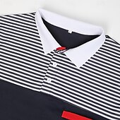 baratos Polo Clássico Masculino-Homens Camiseta Polo Camisa de golfe Casual Feriado gola pólo com nervuras Manga Curta Moda Básico Bloco de cor Riscas Clássico Verão Normal Branco Amarelo Vinho Azul Marinho Azul Céu Camiseta Polo