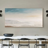 economico Quadri paesaggistici-dipinto a mano dipinto a olio minimalista con texture blu dipinto a mano da parete dipinto a mano con cielo e oceano dipinto a olio con cielo e oceano dipinto a mano con onde e spiaggia a olio
