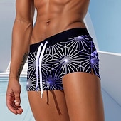 billiga Geometrisk tryck-Herr Geometriska mönster Badshorts Boardshorts Boxershorts Medium Midja Mode Designer Surfing Helgdag Strand Ficka Snörning Elastisk midja Designer Kläder