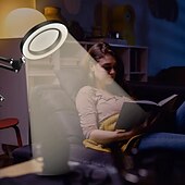 Недорогие Настольные лампы-Настольная лампа с 5-кратным увеличением и питанием от USB, складная конструкция — 3 режима освещения для чтения и рукоделия  &amp; использование в офисе