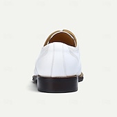 cheap Classic Dress Shoes-Stylish Men&#039;s White Dress Derby Shoes with Brogue Detailing - Ideal for Formal and Business Wear