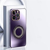 Недорогие Чехлы для iPhone-Чехол для телефона для iPhone 15 Pro Max iPhone 14 Pro Max iPhone 13 Pro Max задняя крышка с подставкой ударопрочный стеклянный камень ПК