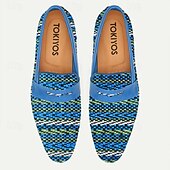 billiga Premium sneakers i läder-Herr Tofflor och Slip-Ons Virkad Penny Loafers Klassiska loafers Läder Italienskt fullkornigt kohud Vävd nylon Bekväm Halksäker Loafers Blå