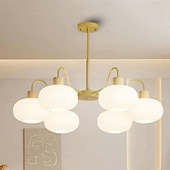 cheap Pendant Lights-LED Pendant Light 50/65/70/90cm 3/5/6/8-Light Milk Glass Sputnik Chandelier Mid Century Modern Semi Flush Mount Ceiling Light E27 Antique Hanging Lamp Nordic Metal Farmhouse Pendant Light Fixture for Living Room Bedroom 110-240V