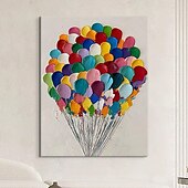 voordelige Olieverfschilderijen-kleurrijke abstracte ballon olieverf handgeschilderde ballon olieverfschilderijen abstracte kunst schilderij muur kunst moderne canvas kunst schilderij voor woonkamer slaapkamer hotel bar