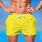 baratos shorts de natação masculinos-Homens Bermuda de Surf Shorts de Natação Calção Justo de Natação Com Cordão Cintura elástica Tecido Conforto Secagem Rápida Curto Feriado Praia Final de semana Moda Casual Preto Branco Micro-Elástica