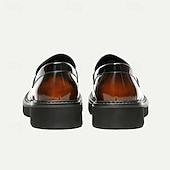 abordables Mocassins en cuir de qualité supérieure-Mocassins en cuir de vachette de qualité supérieure pour hommes avec détail de chaîne en or – chaussures habillées marron élégantes à enfiler pour une tenue formelle et professionnelle