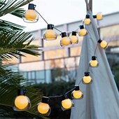 economico Striscie luci USB-stringa di luce solare led globo solare ghirlanda g50 luci della stringa lampadina da campeggio luce solare esterna impermeabile decorazione del giardino luci per