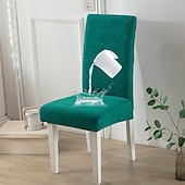 cheap Chair Cover-Water Resistant Elastic Dining Chair Cover for Dining Room Kitchen Wedding Hotel Banquet Restaurant Anti-dirty Seat Chair Covers