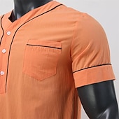 ieftine Halate-Bărbați loungewear Camasa de noapte Cămașă de noapte Culoare pură Stilat Confortabili Halate kimono Zilnic Casă Poliester Απαλό Respirabil În V Manșon scurt Buzunar Vară Primăvară Negru Alb