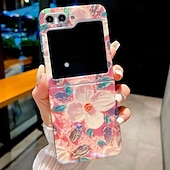 cheap Samsung Cases-Phone Case For Samsung Galaxy Z Flip 6 Z Flip 5 Back Cover Ultra Thin Shockproof Flower Floral TPU