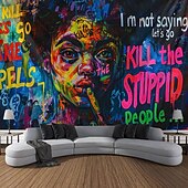 olcso művészeti kárpitok-utcai graffiti trippy függő kárpit fal művészet nagy kárpit falfestmény dekoráció fénykép háttér takaró függöny otthon hálószoba nappali dekoráció