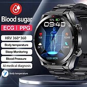 abordables Relojes inteligentes-iMosi ET450 Reloj inteligente 1.39 pulgada Smartwatch Reloj elegante Bluetooth ECG + PPG Monitoreo de temperatura Podómetro Compatible con Android iOS Mujer Hombre Larga espera Llamadas con Manos