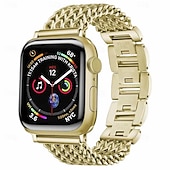 Χαμηλού Κόστους Ζώνες Apple Watch-Αθλητικό Μπρασελέ Συμβατό με Ζάντα ρολογιού Apple Watch 38mm 40mm 41mm 42mm 44mm 45mm 49mm Μεταλλικό κούμπωμα Πολυτέλεια Ρυθμιζόμενο Ανοξείδωτο Ατσάλι Ανταλλακτικό λουράκι ρολογιού για iwatch Ultra 2