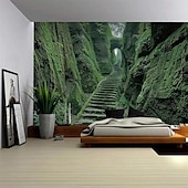 cheap Forest Tapestry-Landscape Forest Nature Hanging Tapestry Wall Art Large Tapestry Mural Decor Photograph Backdrop Blanket Curtain Home Bedroom Living Room Decoration