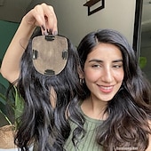 economico Pezzi di capelli umani e toupet-toppers per capelli per donna capelli veri con frangia molefi topper estensioni dei capelli pezzi di capelli per diradamento dei capelli parrucche capelli remy premium