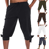 economico Fondi-Retrò Vintage Medievale 17° secolo Mascherata Pantaloni da pirata Fiera del Ren Vichingo Tinta unica Per uomo Costumi da pirata Fantasia Mascherata Festa / Sera Adulti Pantaloni