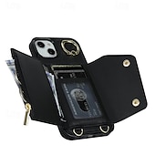 economico Cover per iPhone-telefono Custodia Per iPhone 16 15 14 Pro Max Plus iPhone 13 12 11 Pro Max Mini Custodia Portafoglio Cerniera con Cordino Con Cinturino da Polso Retrò TPU Pelle PU