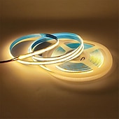 رخيصةأون أضواء شريطية من نوع COB-شريط إضاءة LED cob، شريط إضاءة LED خطي 5 متر، سطوع عالي مرن 12 فولت مصباح LED cob ra90 لغرفة النوم