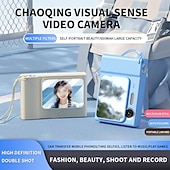 abordables Caméras d&#039;action-Nouvelle caméra étudiant rétro ccd carte machine appareil photo reflex d&#039;entrée de gamme 4k haute pixel double caméra lumière de remplissage