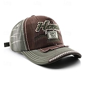 economico Cappellino da baseball da uomo-Per uomo Cappellino da baseball Cappello da sole Cappello da camionista Rosso Verde Cotone Collage Con ricami Di tendenza Informale Strada Giornaliero Alfabetico Regolabile Crema solare Traspirante