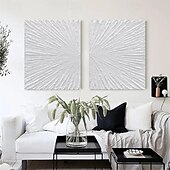 levne Abstraktní malby-ručně malovaná abstraktní minimalistická monochromatická olejomalba ruční triptych umění na plátně bílá texturovaná olejomalba minimalistická nástěnná malba nástěnná malba